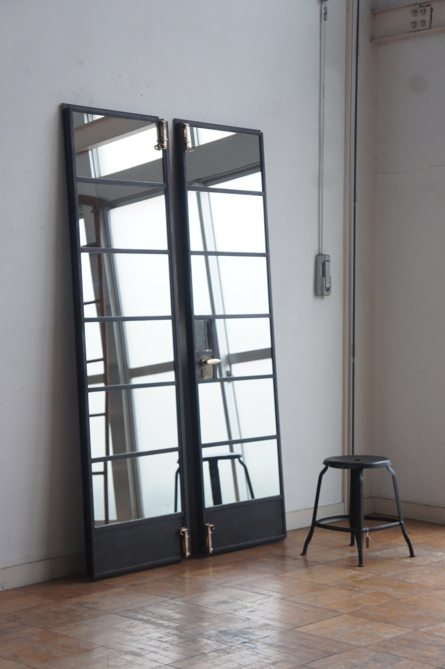Iron door mirror / pair