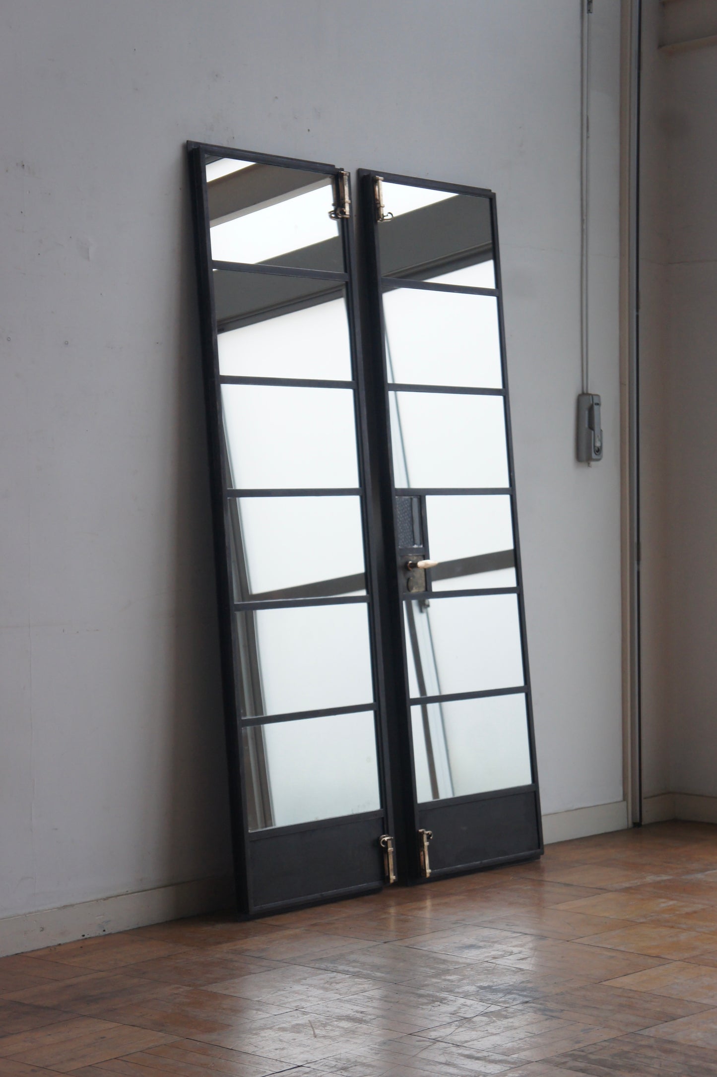 Iron door mirror / pair