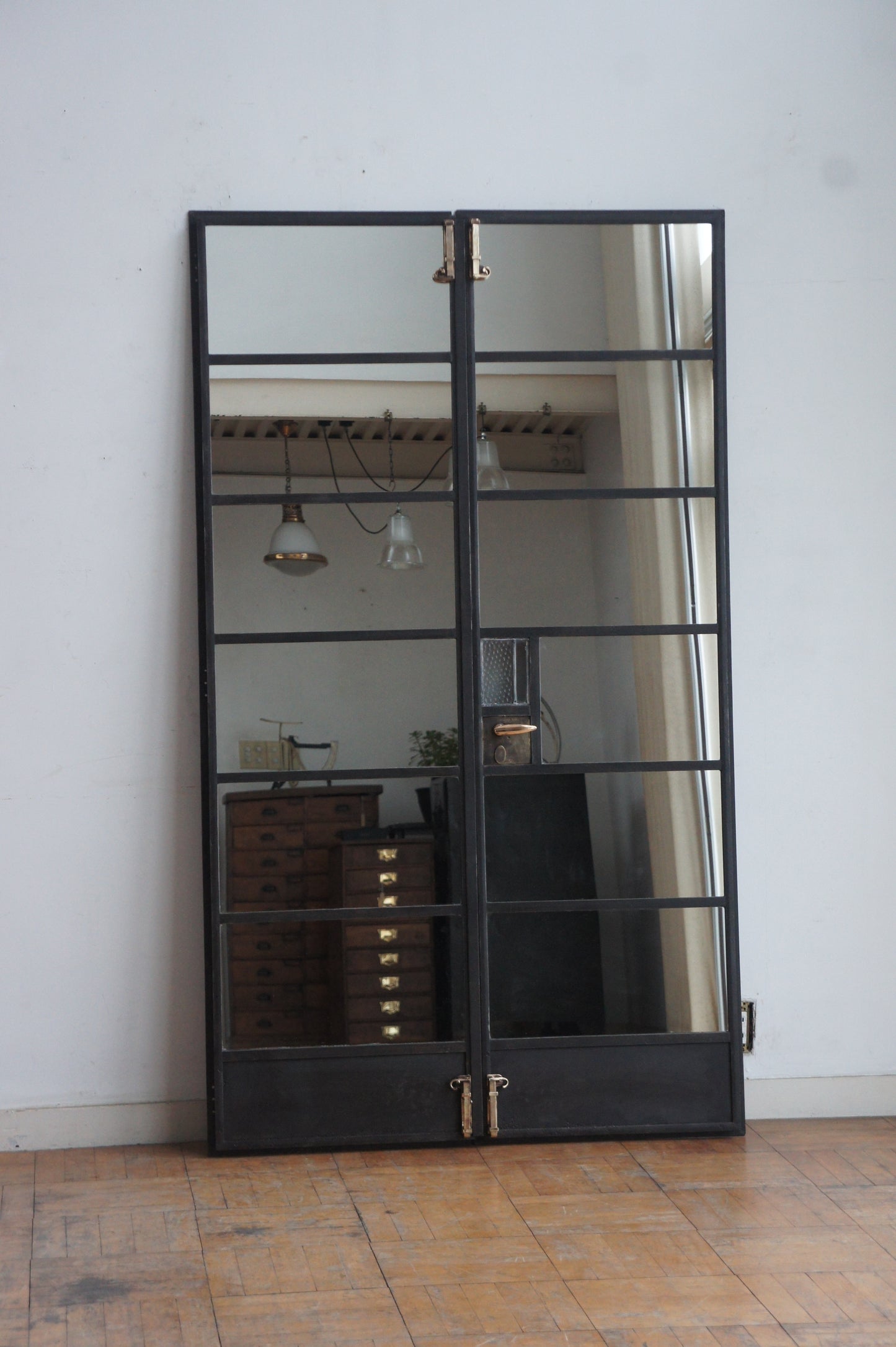 Iron door mirror / pair