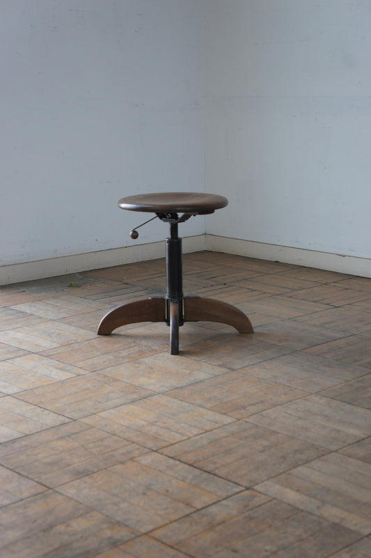 Adjustable Oak Work Stool