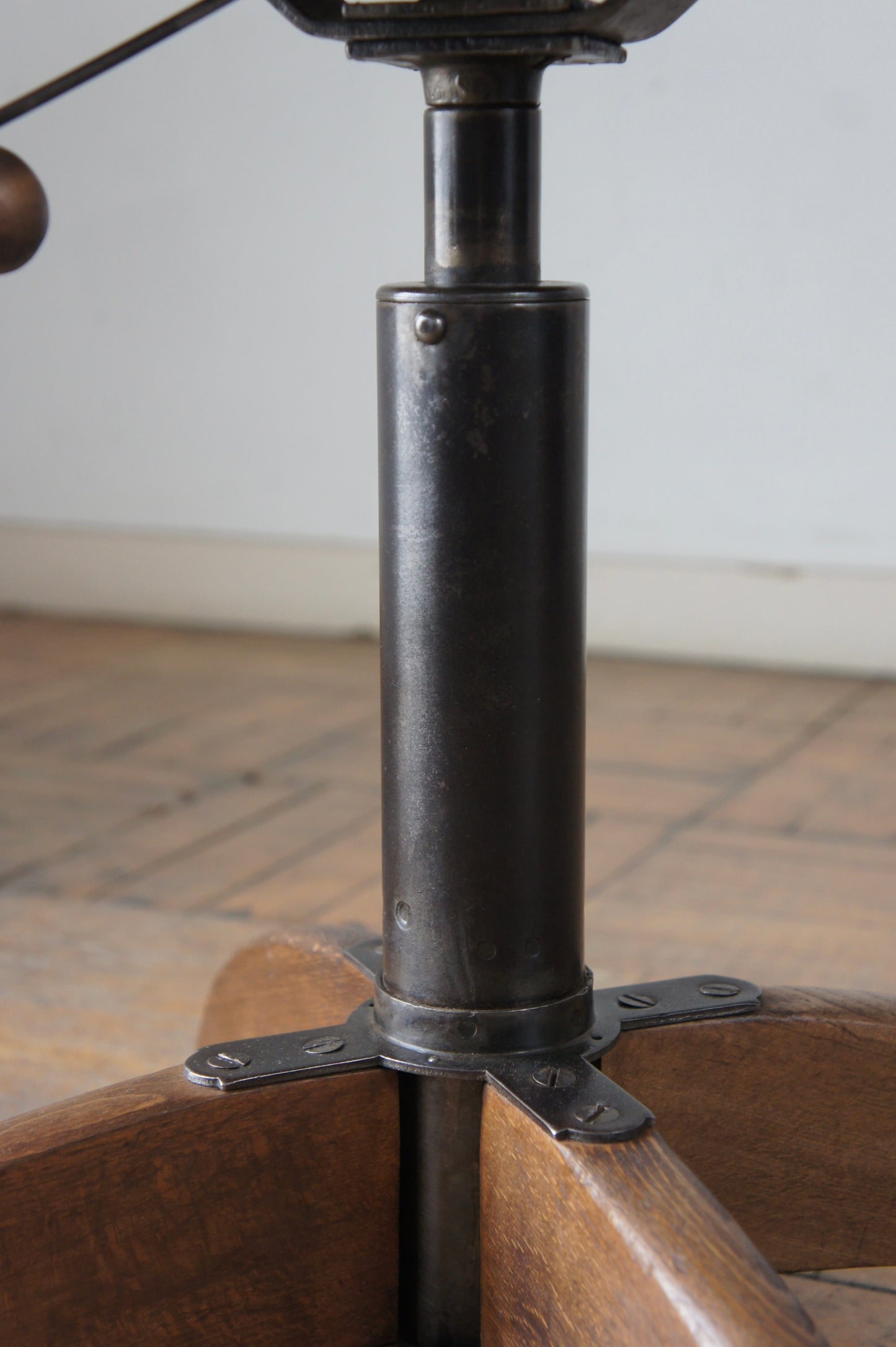 Adjustable Oak Work Stool