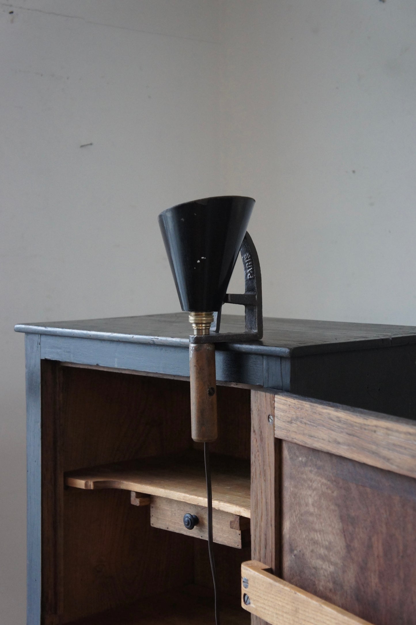Hand Lamp with Cast Iron Base