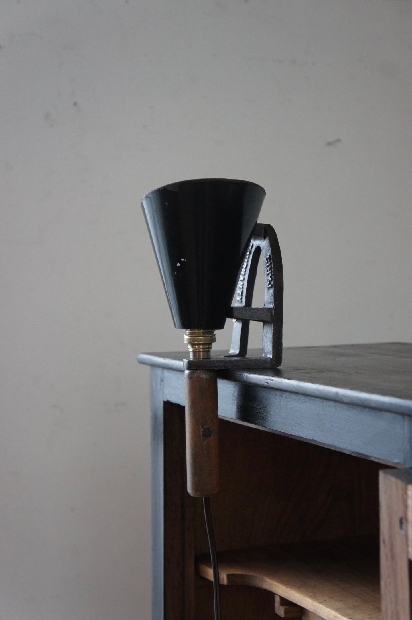 Hand Lamp with Cast Iron Base