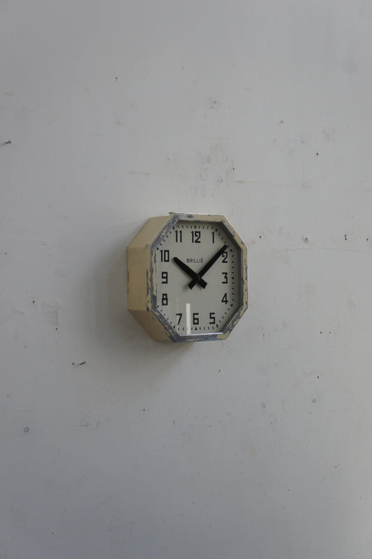 BRILLIÉ Wall Clock / octogone ivory