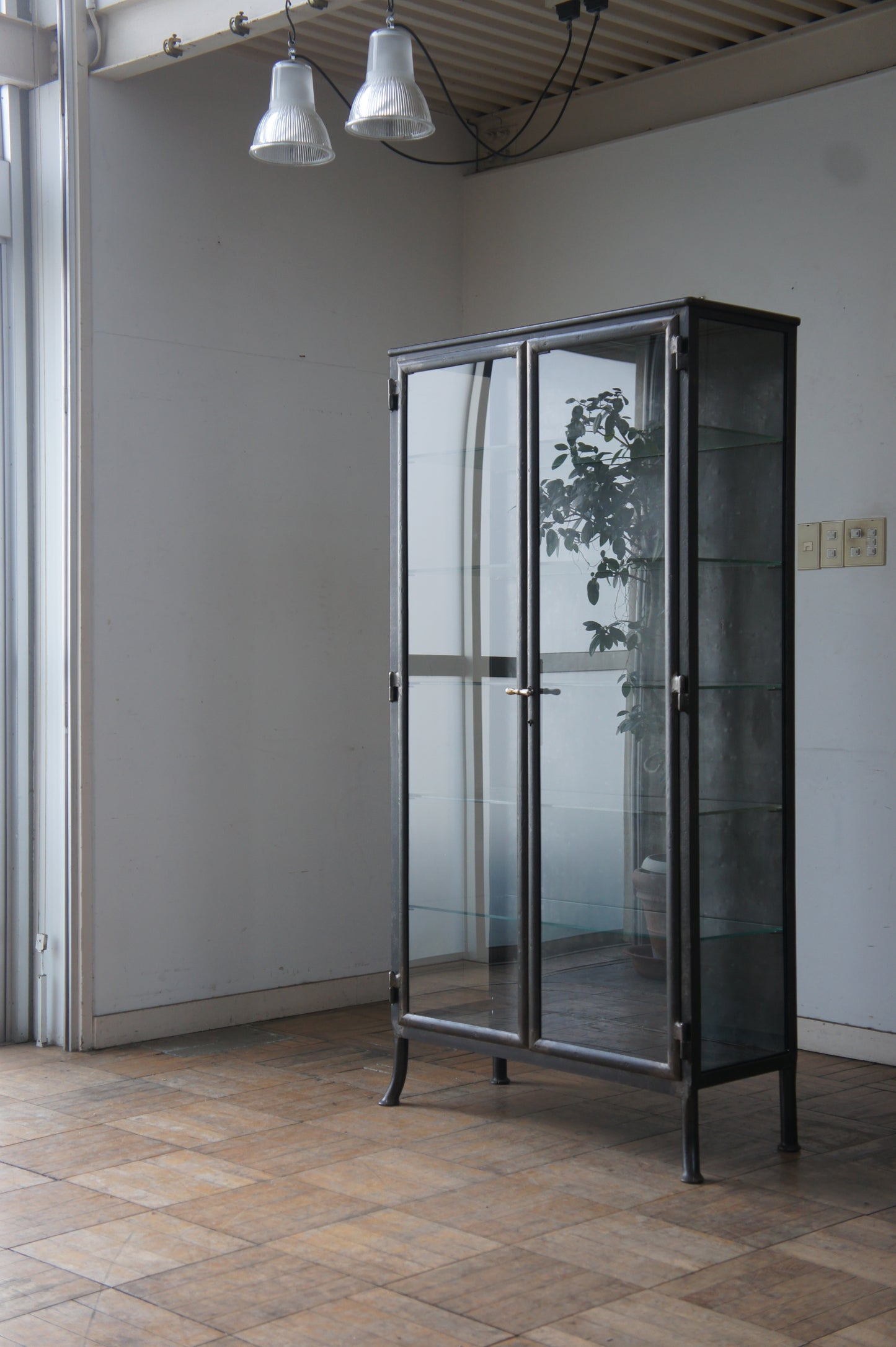 Metal glass cabinet 85